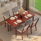 Solid Wood Dining Table Set for 4 rectangular, Asofer Mid-Century Kitchen Table and Chairs with Padded Chairs for Small Spaces/Apartments