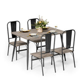 30" Dining Table Set for 4 with 4 Chairs for Home - Gray