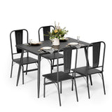 5 Pieces Mordern Dining Table Set for 4 With Versatile Home Kitchen Table and 4 Chairs -Black