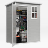 Jolifa Resin Shed 5x3 FT – Eco-Friendly Outdoor Storage Solution for Tools, Equipment, and Garden Supplies
