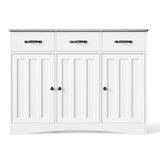 Asofer 42" Kitchen Storage Cabinet, Wood Buffet Sideboard with 3 Doors and 3 Drawers, Gray Countertop