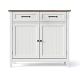 Asofer 32''H Kitchen Sideboard Buffet Cabinet, Kitchen Storage Island with Drawer and Adjustable Shelf