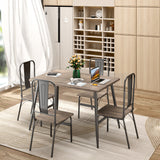 30" Dining Table Set for 4 with 4 Chairs for Home - Gray