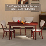 Solid Wood Dining Table Set for 4 rectangular, Asofer Mid-Century Kitchen Table and Chairs with Padded Chairs for Small Spaces/Apartments