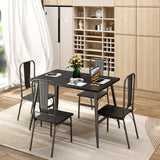 5 Pieces Mordern Dining Table Set for 4 With Versatile Home Kitchen Table and 4 Chairs -Black