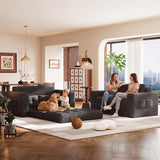 Convertible Sofa Bed, Asofer Boneless Folding Sleeper Sofa Couch Bed, No Assembly Required for Living Room & Bedroom, Dark gray