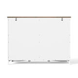 Asofer 42" White Dresser Cabinet with 3 Door & 3 Drawer, for Bedroom, Cloakroom, Retro Countertop