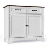 Asofer 32''H Kitchen Sideboard Buffet Cabinet, Kitchen Storage Island with Drawer and Adjustable Shelf