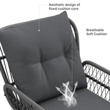 3-Piece Patio Furniture Set, Patio Bistro Set with Outdoor Table and Chairs For Garden, Balcony, Poolside - Grey