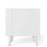 Night Stand 2 Drawer for Bedroom, 20"H Nightstand Bedside Table with Gold Handle, White Nightstand