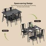 5 Pieces Mordern Dining Table Set for 4 With Versatile Home Kitchen Table and 4 Chairs -Black