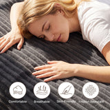 Convertible Sofa Bed, Asofer Boneless Folding Sleeper Sofa Couch Bed, No Assembly Required for Living Room & Bedroom, Dark gray