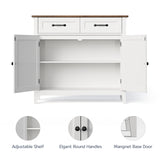 Asofer 35" Buffet Cabinet with Storage, Kitchen Sideboard with Adjustable Shelf, Shoe Cabinet for Living Room, White