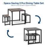 Asofer Dining Table Set for 2, Wooden Kitchen Table with 2 Benches for Small Space, Breakfast Nook, Apartment, Black