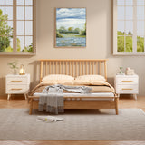 4 Pieces Bedroom Furniture Set, Includes Queen Bed Frame with Drawers, Nightstands Set of 2, Double Wide 6-Drawer Dresser - White