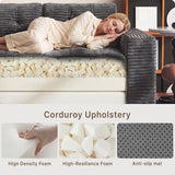 Convertible Sofa Bed, Asofer Boneless Folding Sleeper Sofa Couch Bed, No Assembly Required for Living Room & Bedroom, Dark gray