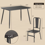 5 Pieces Mordern Dining Table Set for 4 With Versatile Home Kitchen Table and 4 Chairs -Black