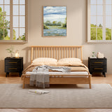 3 Pieces Bedroom Furniture Set, Includes Queen Lift Up Storage Bed, Nightstands Set of 2 - Black