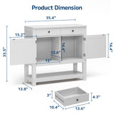 Asofer 33.5" Farmhouse Buffet Sideboard Cabinet，Farmhouse Console Table with 2 Storage Drawer and 2 Cabinets,Entryway Sofa Table for Kitchen, Dining Room, Living Room