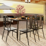 5 Pieces Mordern Dining Table Set for 4 With Versatile Home Kitchen Table and 4 Chairs -Black