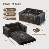 Convertible Sofa Bed, Asofer Boneless Folding Sleeper Sofa Couch Bed, No Assembly Required for Living Room & Bedroom, Dark gray