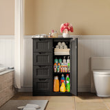 160cm Tall Corner Cabinet - Black