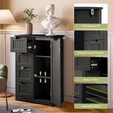 160cm Tall Corner Cabinet - Black