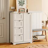 Pantry Cabinet, 33" Small Kitchen Pantry Storage Cabinet with Door and Shelves, White