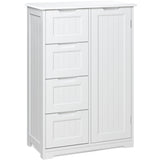 Kitchen Pantry, 34" Small Food Pantry Cabinet with Cutout Handles, White