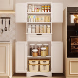 Pantry Cabinet, Lofka 66" Tall Kitchen Pantry Storage Cabinet with 2 Doors, 1 Drawers, 5 Shelves, White