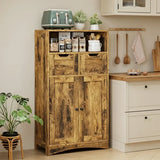 Pantry Cabinet, Lofka 43" Kitchen Pantry Storage Cabinet with 2 Magnetic Doors, 2 DIY Drawers, Adjustable Shelves, Retro