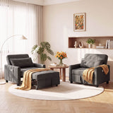 Convertible Sofa Bed Armchair, Modern Sleeper Sofa chair with Adjustable Backrest, Futon Couch for Living Room, Dark Gray(Set of 2)