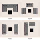 Noelse Outdoor Patio Furniture Set, 7 Pieces Wicker Sectional Furniture Set with Coffee Table for Backyard, Gray