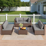 Asofer Outdoor Furniture Set with Fire Pit Table, Modern Patio Conversation Sets for Porch, Backyard (Copy)