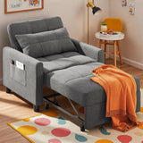 Recliner Chair,3 in 1 Convertible Sofa Bed with Adjustable Backrest for Office,Bedroom,Dark Gray