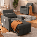 Recliner Sofa, Modern Convertible Sofa Bed Recliner Chair with Side Pocket Storage for Living Room, Office, Dark Gray