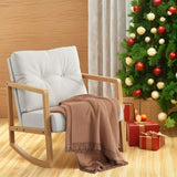 Rocking Chair, Lofka Accent Chair for Living Room, Bedroom Recliner Chair with Extra Back Pillow, Beige