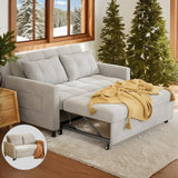 Sectional Couches for Living Room, Lofka Convertible Pull Out Couch with Storage Pockets, Light Gray