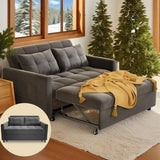 Sectional Couches for Living Room, Lofka Convertible Pull Out Couch with Storage Pockets, Upgraded Velvet Upholstered