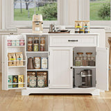 Sideboard Buffet Cabinet, Lofka 42” Kitchen Storage Cabinet, Coffee Bar with 8 Shelves, 1 Drawer