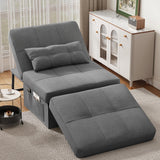 Futon Sofa Bed, Lofka Reading Chair for Living Room, Dark Gray