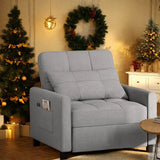 Sleeper Sofa , Lofka Sofa Bed Couch 3 in 1 , with Adjustable Backrest and Pillow, for Living Room Small Apartment, Gray