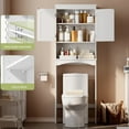 Space-Saving 66.1" Bathroom Storage Cabinet, Bathroom Organizer with Anti-Tip Safety for Small Spaces| Airbnb| Apartment, White