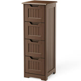Storage Cabinet, Lofka 33" Small Bathroom Floor Cabinet with 4 Drawers, Dark Brown