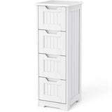 Storage Cabinet, Lofka 33" Small Bathroom Floor Cabinet with 4 Drawers, White
