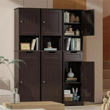 Storage Cabinet, Lofka 67”H Tall Bathroom Cabinet, Narrow Wooden Floor Cabinet with Door, Drawer, Adjustable Shelf, Brown