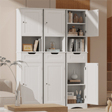 Storage Cabinet, Lofka 67”H Tall Bathroom Cabinet, Narrow Wooden Floor Cabinet with Door, Drawer, Adjustable Shelf