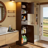 Storage Cabinet, 67”H Tall Bathroom Cabine with djustable Shelf for Small Space|Bathrooms|Entryway|Kitchen,Brown