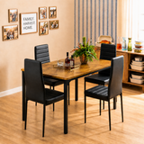 Asofer 5-Piece Dining Table Set for 4,PU LeatherUpholstered Kitchen Table & Chairs,Compact Small Space Dinette for Apartment & Dining Room，Retro