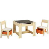 Kids 3-Piece Activity Table and Chair Set - Orange